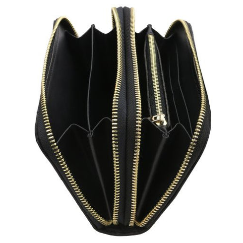 Ada - Double zip around soft leather wallet